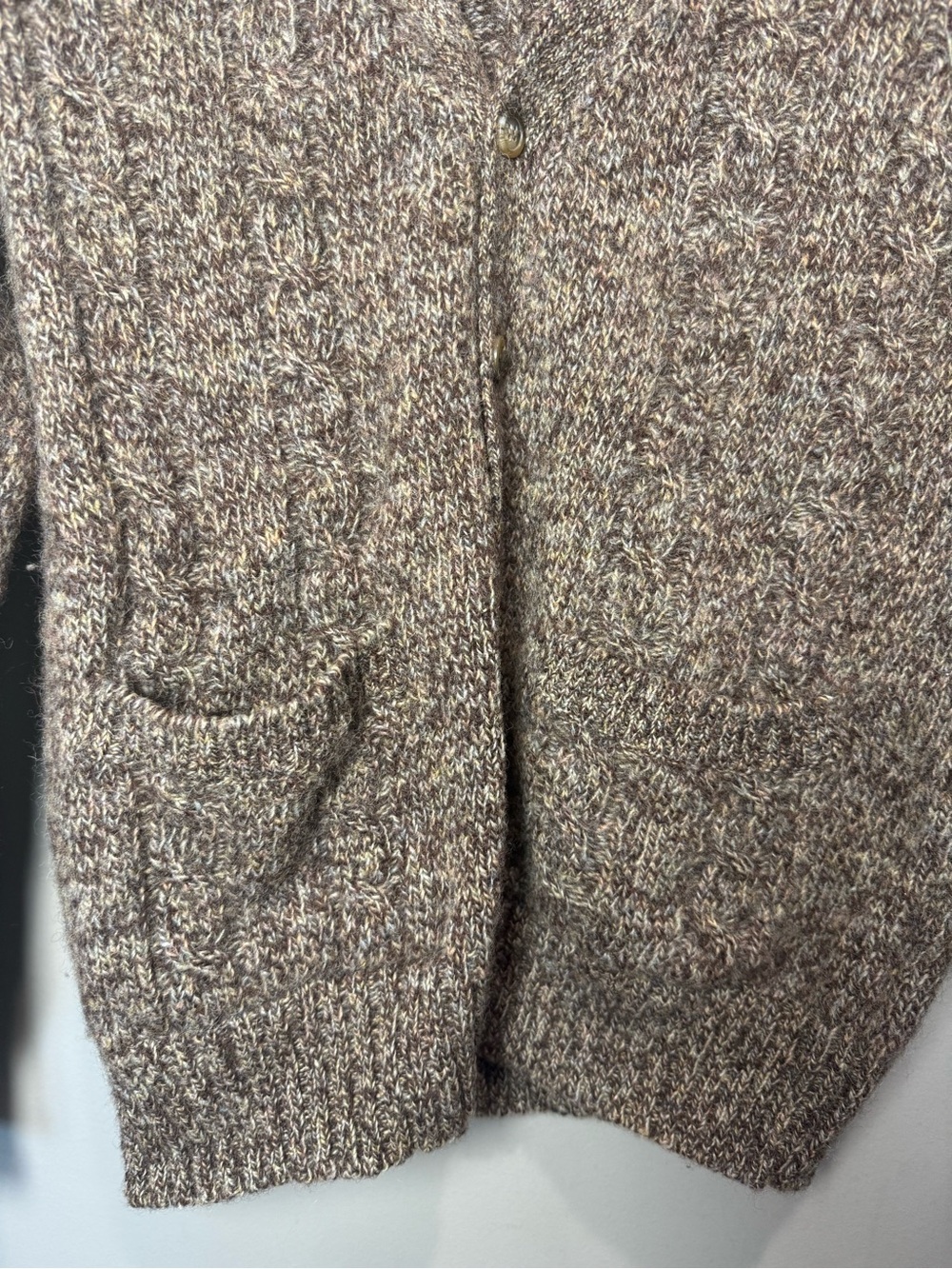 Vintage Members Only 100%‎ Shetland Wool Cable Knit Cardigan Sweater Size M - Picture 2 of 6